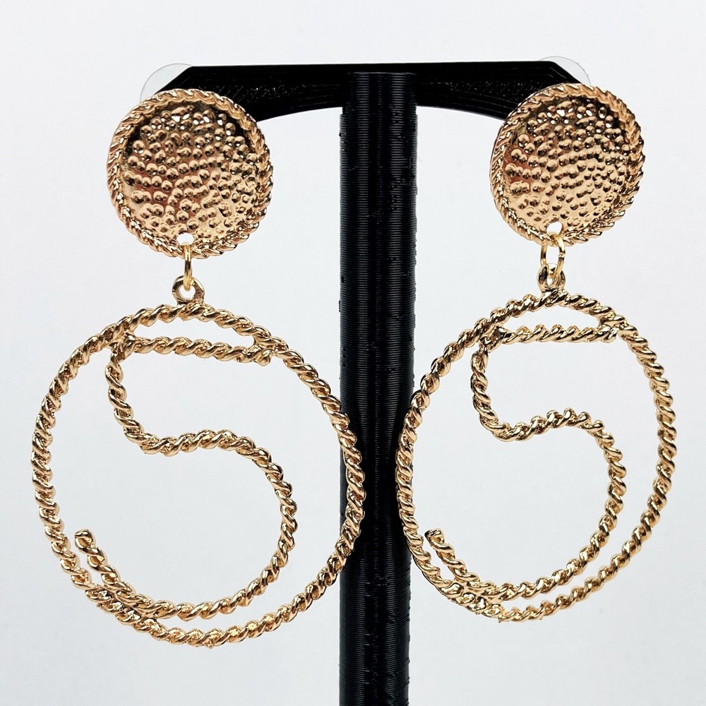Rare Geometry Hoop 5 Dangle Earrings NWT